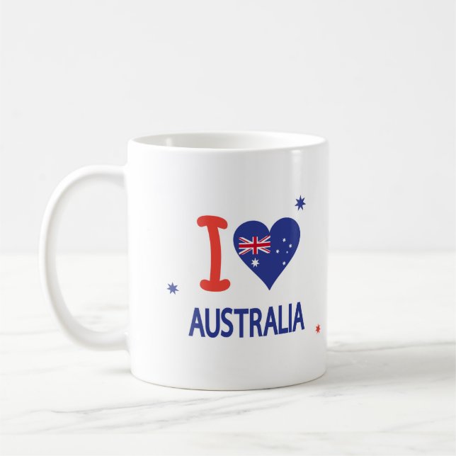 "I LOVE AUSTRALIA" Australia Day 26th January Coffee Mug (Left)