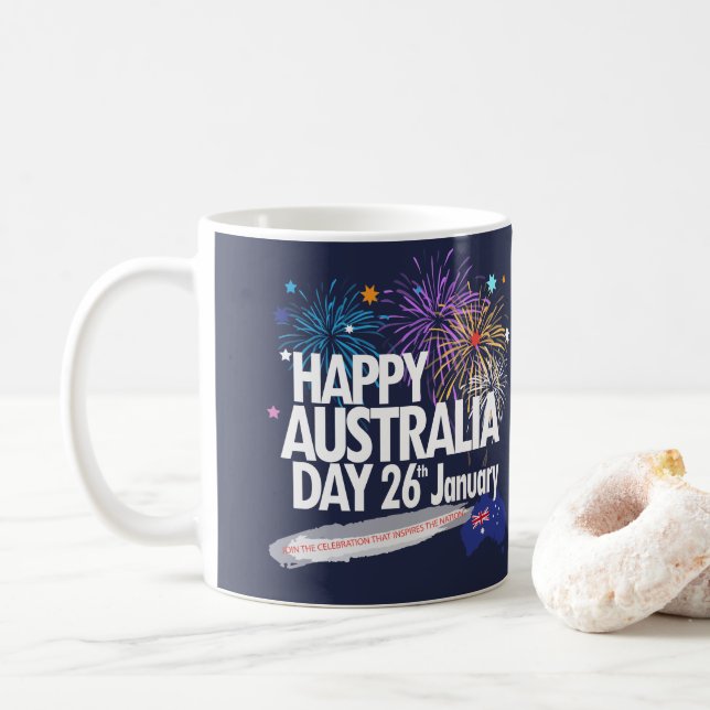 "I LOVE AUSTRALIA" Australia Day 26th January Coffee Mug (With Donut)