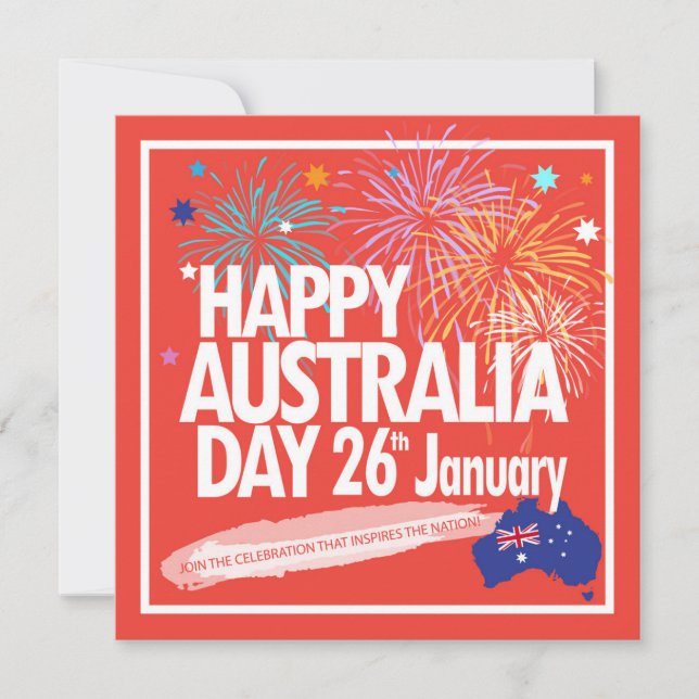 "I LOVE AUSTRALIA" Australia Day 26th January Holiday Card (Front)