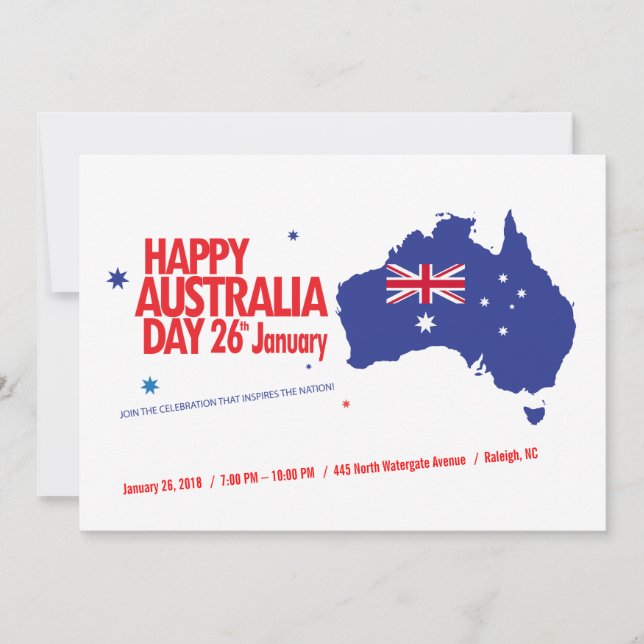 "I LOVE AUSTRALIA" Australia Day 26th January Holiday Card (Front)