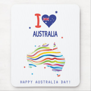 "I LOVE AUSTRALIA" Australia Day 26th January Mouse Mat