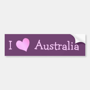 I Love Australia Bumper Sticker