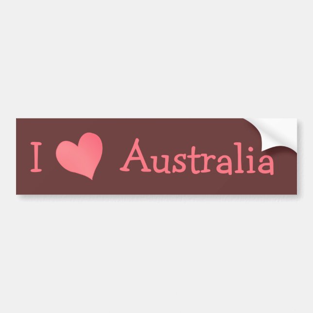 I Love Australia Bumper Sticker (Front)
