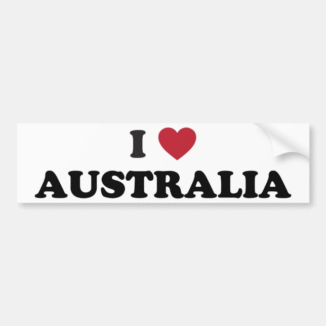I Love Australia Bumper Sticker (Front)