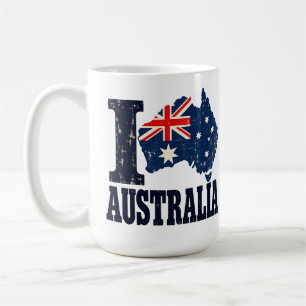 I Love Australia Flag Map Country Pride Coffee Mug