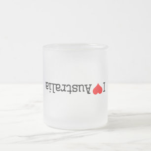 I Love Australia Frosted Glass Coffee Mug