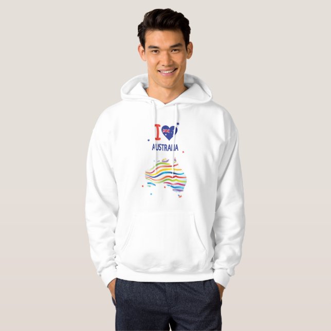 I LOVE AUSTRALIA Happy Australia Day 26th January Hoodie (Front Full)