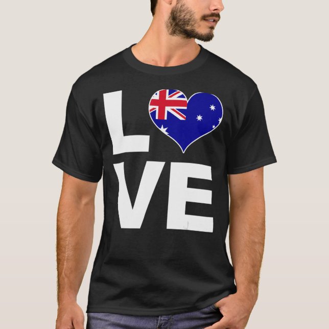 I Love Australia  Heart Flag Australia T-Shirt (Front)