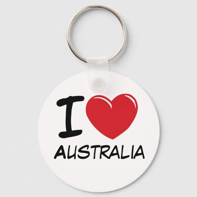 I Love Australia Key Ring (Front)