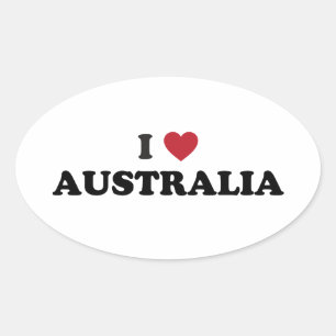 I Love Australia Oval Sticker