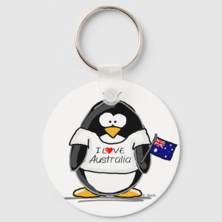 I Love Australia Penguin Key Ring
