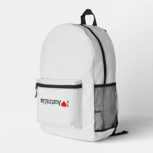 I Love Australia Printed Backpack