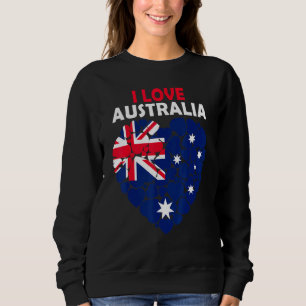 I Love Australia Proud To Be Australian Flag Austr Sweatshirt