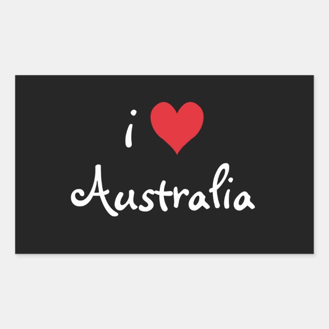 I Love Australia Rectangular Sticker (Front)