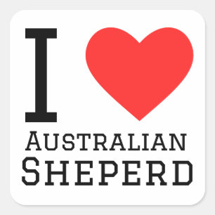 I love Australian shepherd  Square Sticker