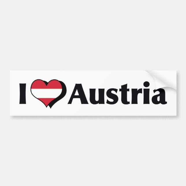 I Love Austria Flag Bumper Sticker (Front)