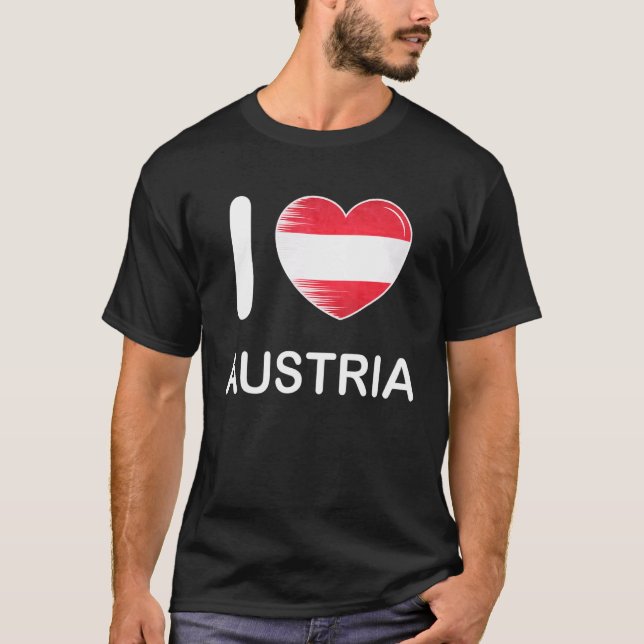 I Love Austria My Home My Country Heart Austria 2 T-Shirt (Front)
