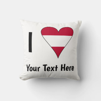 I Love (Austrian Flag Heart) Personalised Cushion