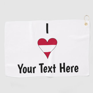 I Love (Austrian Flag Heart) Personalised Golf Towel