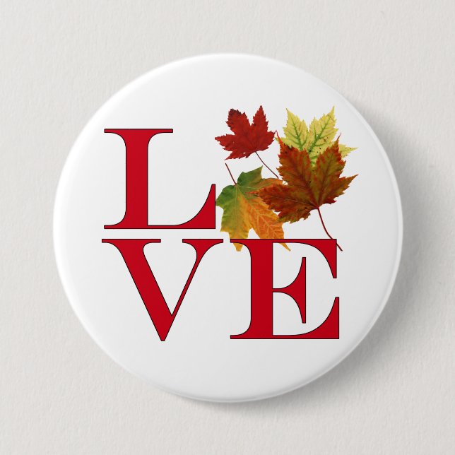 I Love Autumn 7.5 Cm Round Badge (Front)