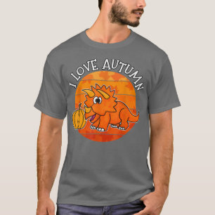I Love Autumn Dinosaur, Fall Triceratops, Autumn 2 T-Shirt
