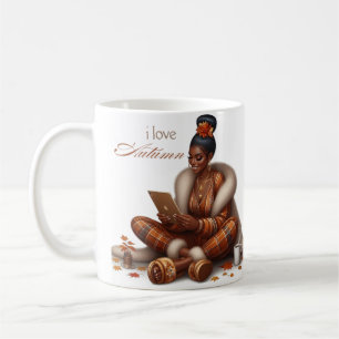 I Love Autumn fall black woman cliparts coffee Mug