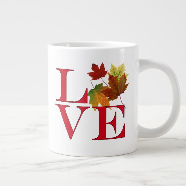 I Love Autumn Large Coffee Mug (Right)