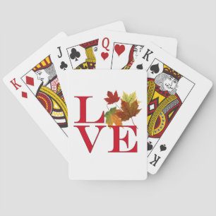 I Love Autumn Playing Cards