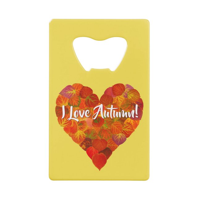 I Love Autumn!—Red Aspen Leaf Heart 1 (Front)