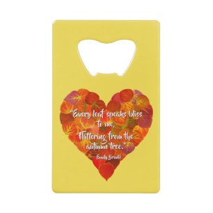 I Love Autumn—Red Aspen Leaf Heart 1, Brontë Quote