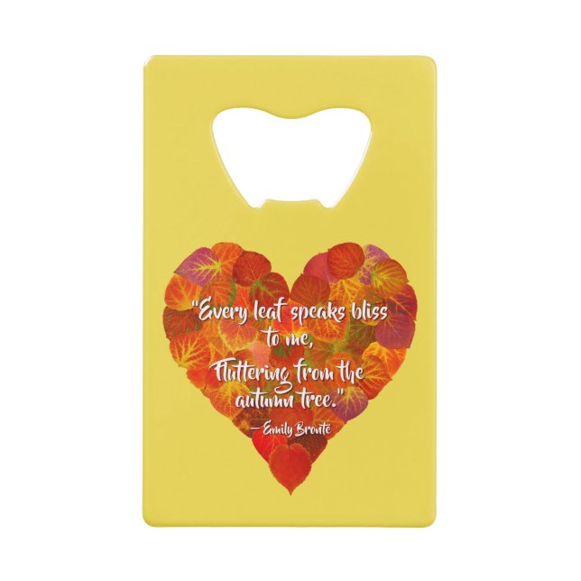 I Love Autumn—Red Aspen Leaf Heart 1, Brontë Quote (Front)