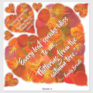 I Love Autumn—Red Aspen Leaf Heart 1, Brontë Quote