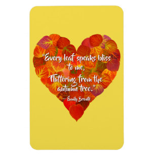 I Love Autumn—Red Aspen Leaf Heart 1, Brontë Quote Magnet
