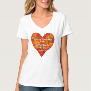 I Love Autumn—Red Aspen Leaf Heart 1, Brontë Quote T-Shirt