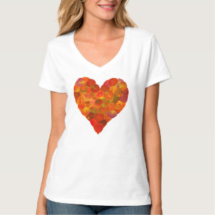 I Love Autumn—Red Aspen Leaf Heart 1 T-Shirt