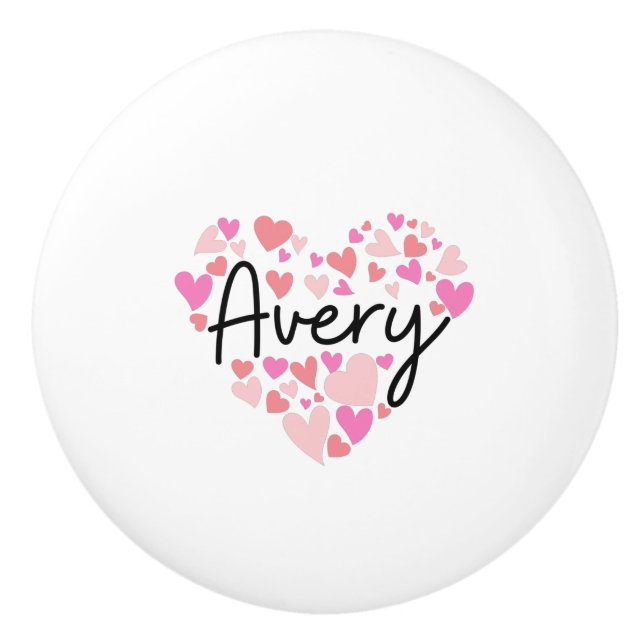 I love Avery Ceramic Knob (Front)