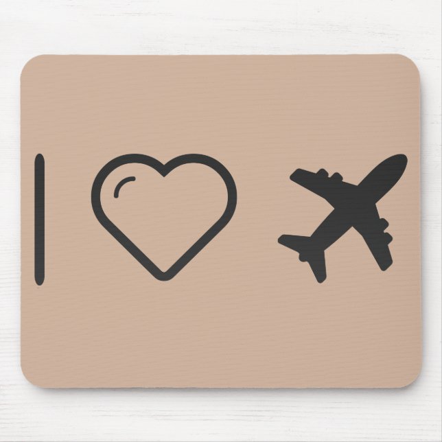 I Love Aviation Mouse Mat (Front)