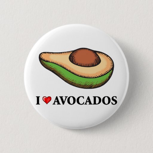 Image of I Love Avocados 6 Cm Round Badge