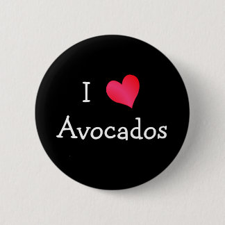 I Love Avocados 6 Cm Round Badge
