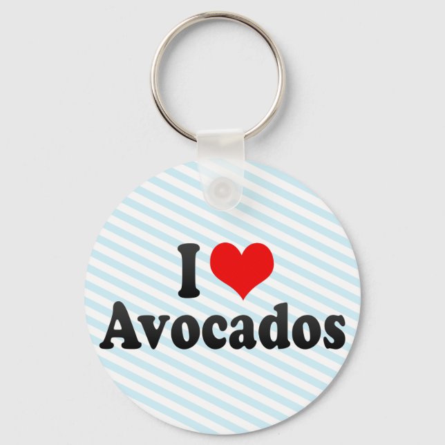 I Love Avocados Key Ring (Front)