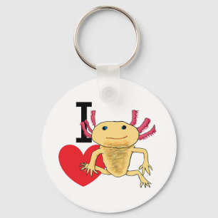 I Love Axolotls Key Ring