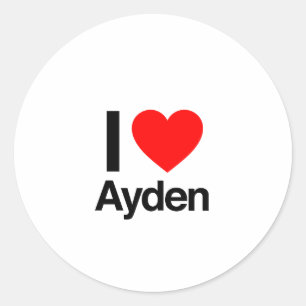 i love ayden classic round sticker