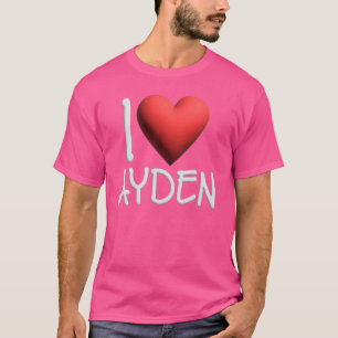 I Love Ayden Name Personalised Men Guy BFF Friend T-Shirt