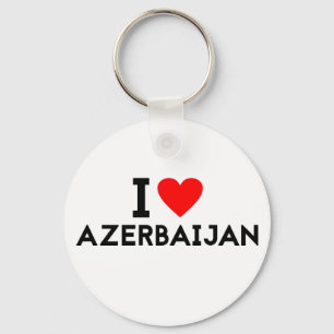 i love Azerbaijan country nation heart symbol text Key Ring