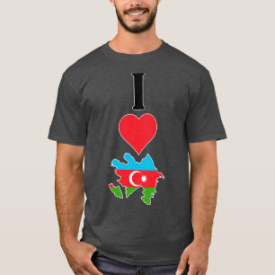 I Love Azerbaijan Vertical I Heart Country Flag Ma T-Shirt