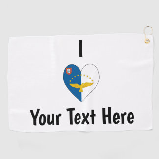 I Love (Azorean Flag Heart) Personalised Golf Towel
