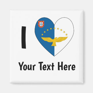 I Love (Azorean Flag Heart) Personalised  Magnet
