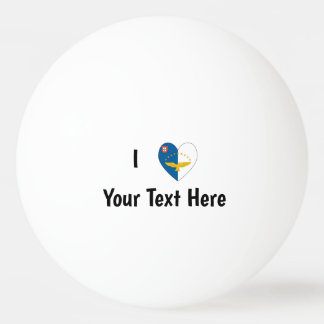 I Love (Azorean Flag Heart) Personalised Ping Pong Ball