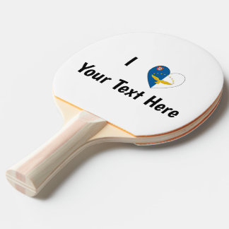 I Love (Azorean Flag Heart) Personalised Ping Pong Paddle