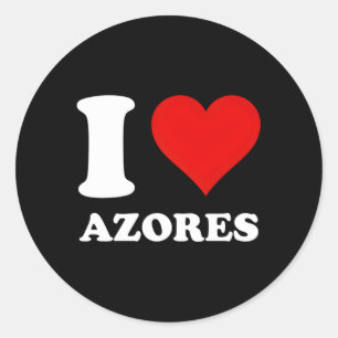 I Love Azores Classic Round Sticker